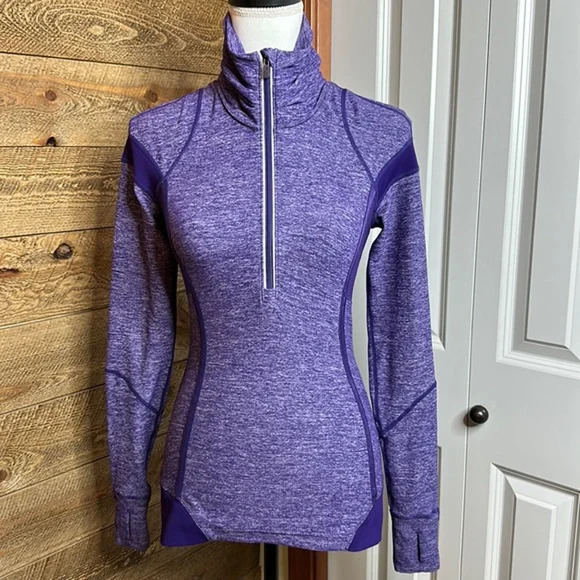 Lululemon Tops - Lululemon Run Inspire pullover 1/2 zip Heather Purple Long Sleeve Size 4